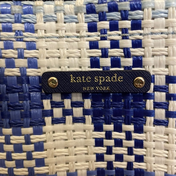 Blue & White Kate Spade Woven Tote - Picture 4 of 14